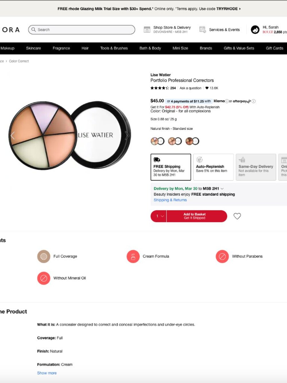 Lise Watier Portfolio Professional Correctors 4-In-1 13g BNIB - Picture 2 of 3